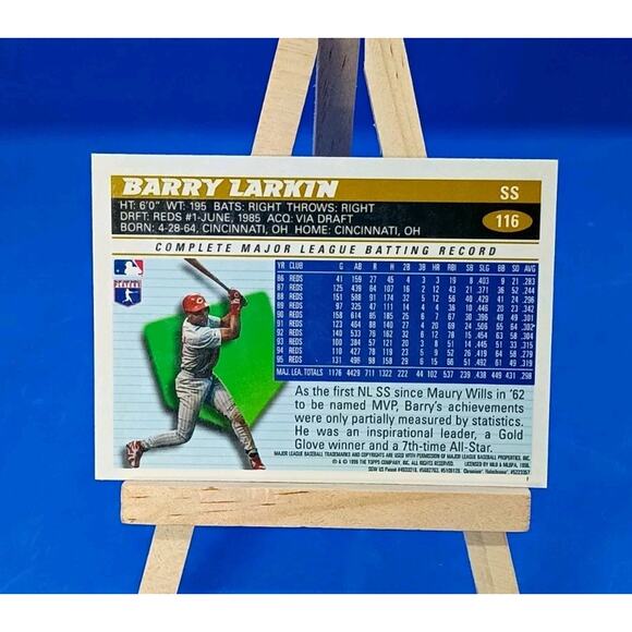 1996 1st First Topps CHROME #116 Barry Larkin MVP Chicago Cubs Iconic Set - Picture 6 of 11